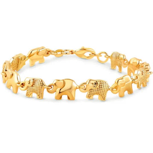 18K Gold Elephant Bracelet For Women 8" Bracelets - DailySale