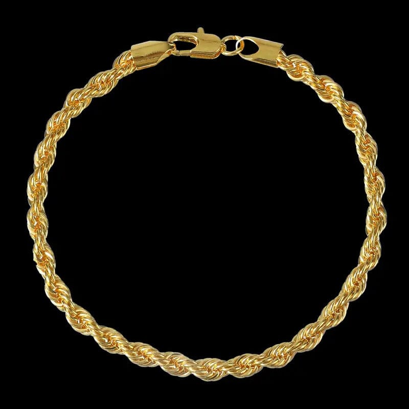 18K Gold European Classic Twist Necklace + Bracelet Necklaces - DailySale