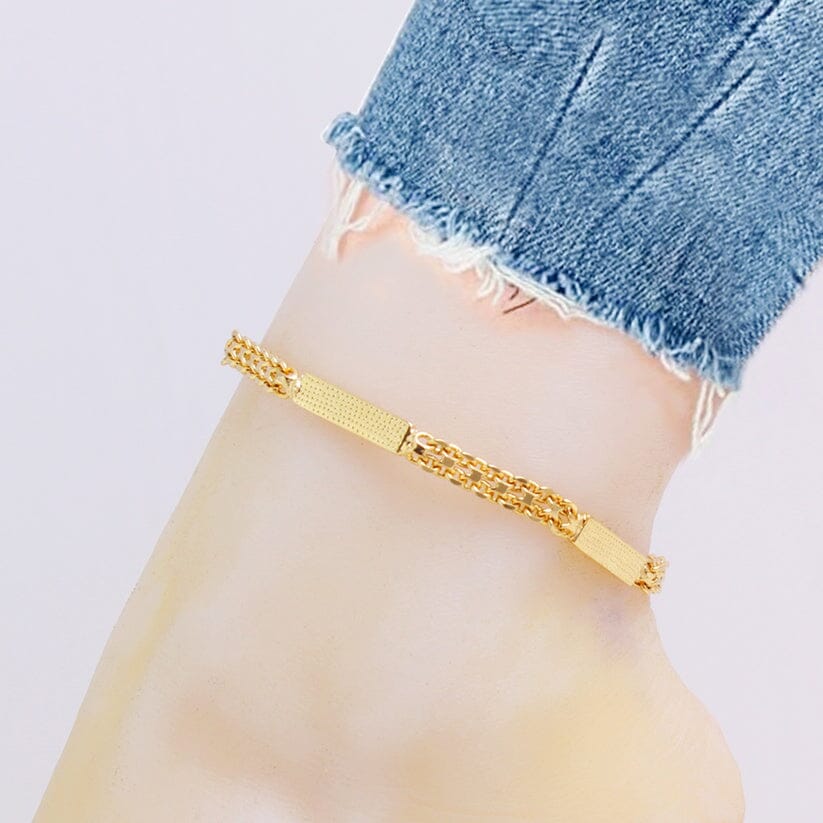 18K-Gold-Filled Bismark/Bar Anklet Bracelets - DailySale