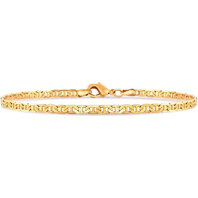 18K Gold Flat Marina Link Anklet for Women Bracelets - DailySale