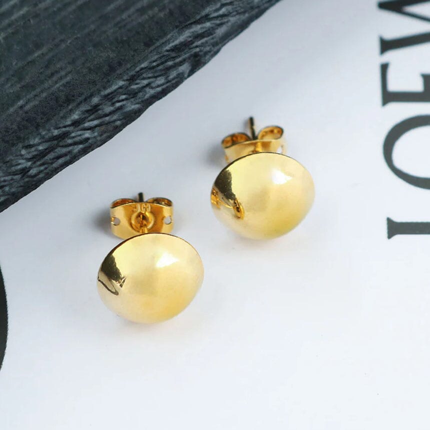 Fantastic luxury ball shape store 18k gold material earrings jewelry