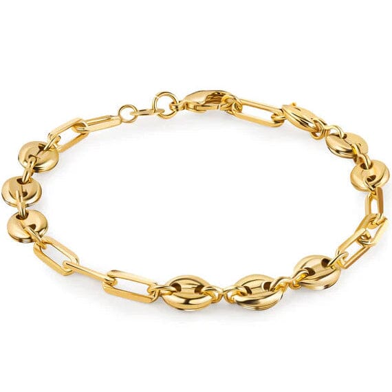 18K Gold Mariner and Paperclip Link Anklet 10" Bracelets - DailySale