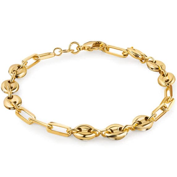 18K Gold Mariner and Paperclip Link Bracelet, 8 Inches Bracelets - DailySale