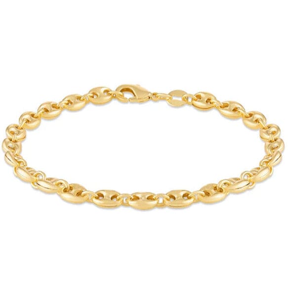 18K Gold Puff 8" Mariner Bracelet Bracelets - DailySale