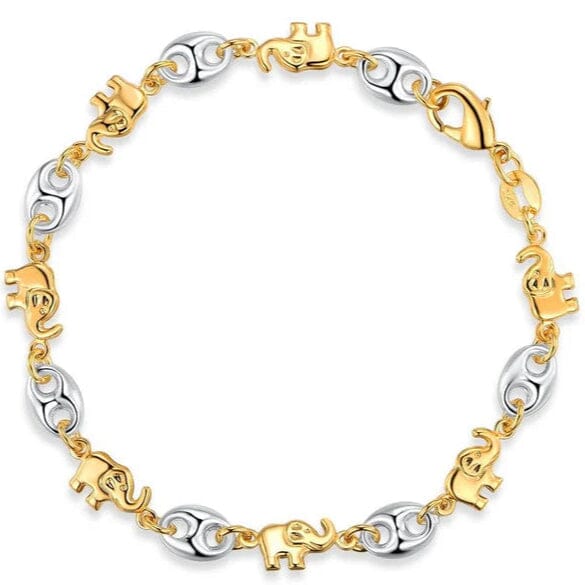 18K Gold Two-Tone Elephant Bracelet Bracelets - DailySale