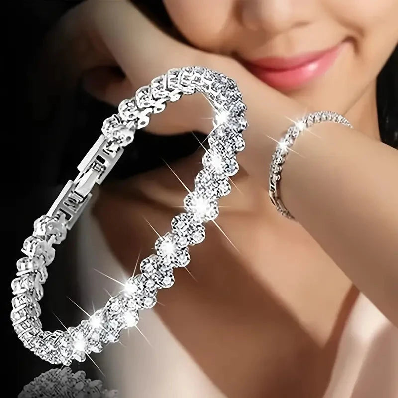 18K Golden Plated Stainless Steel Bracelet with Rhinestone Embellishments Bracelets - DailySale