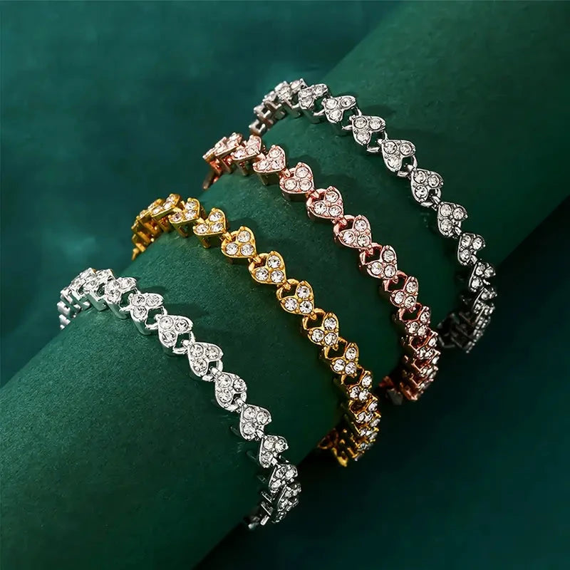 18K Golden Plated Stainless Steel Bracelet with Rhinestone Embellishments Bracelets - DailySale