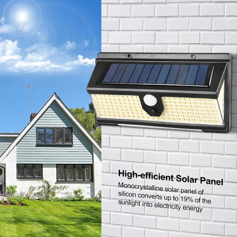 190 LED Upgrading Solar Light Wall Outdoor Lighting - DailySale