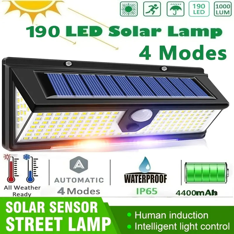 190 LED Upgrading Solar Light Wall Outdoor Lighting - DailySale