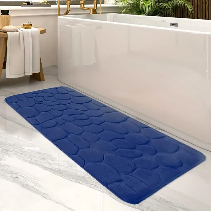 Ultra-Soft Memory Foam Bath Mat – Non-Slip, Absorbent (Gray Hexagon)