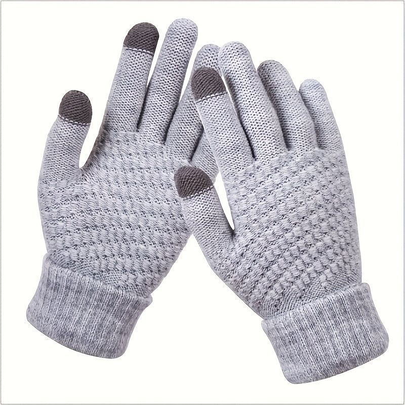 Soft Touchscreen Winter Gloves Elastic Cuff Knit for Cold Weather