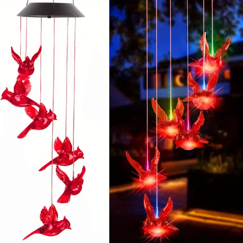 Flaming Bird Wind Chime Solar Lights