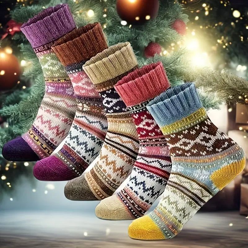 5-Pairs: Women's Comfortable and Warm Crew Socks