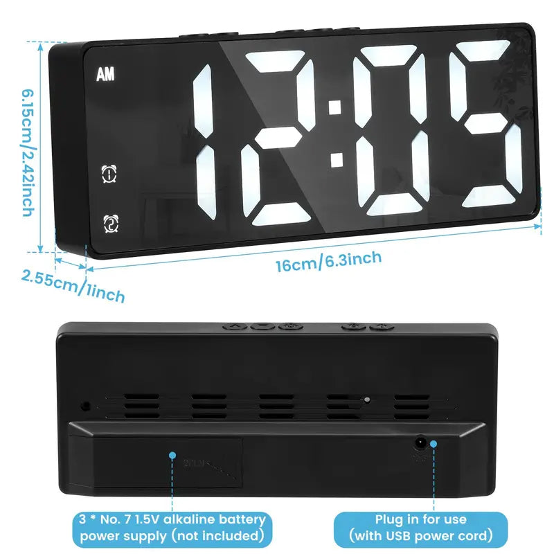 LED Digital Alarm Clock with Dual Alarms, Voice Control and more