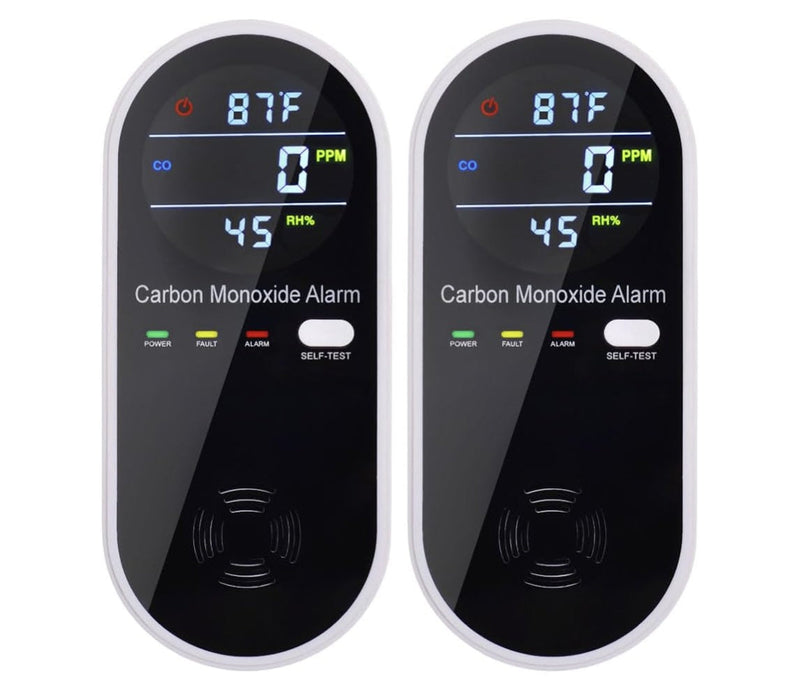 3-in-1 Carbon Monoxide Detector, Carbon Monoxide Detector Plug in Wall with Temperature & Humidity Display