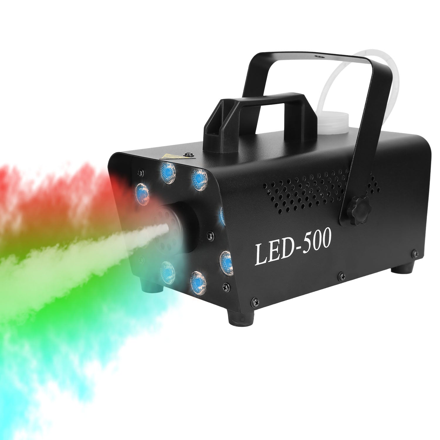 500W Fog Machine 2000CFM Colorful Smoke Machine with 8-Pieces LEDs 5 Lighting Effects 3-Level Brightness