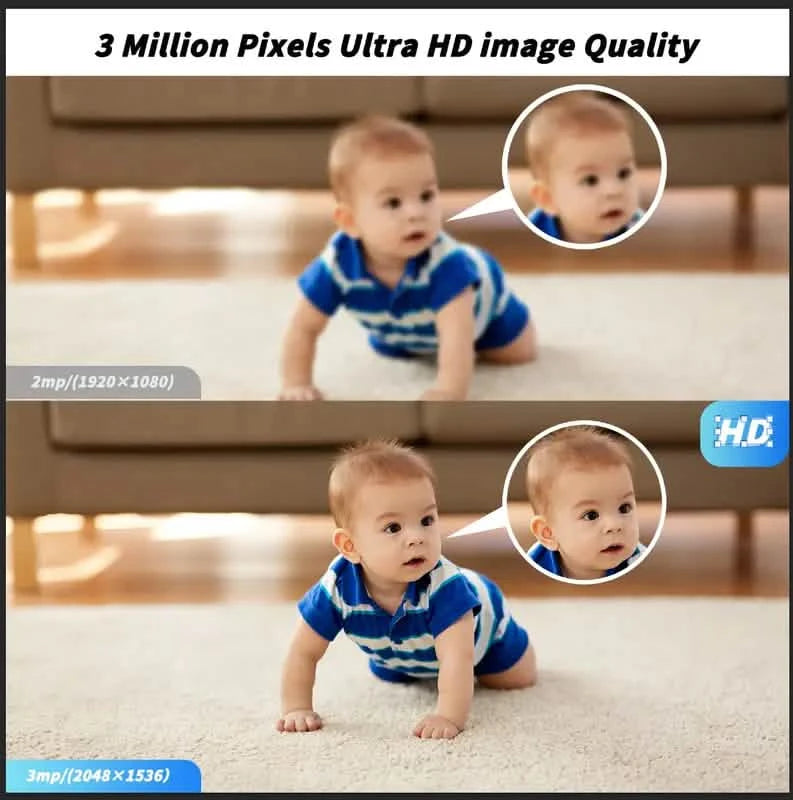 3MP Smart Home Security Camera – Night Vision, Two-Way Audio, Motion Detection, Alexa Compatible