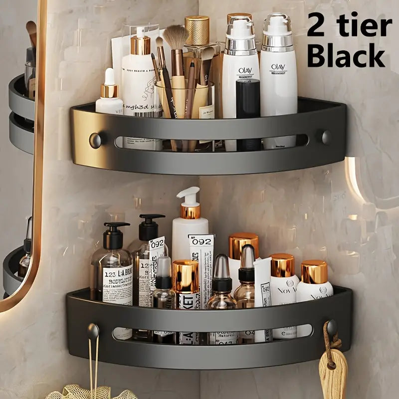 2-Pack: Rustproof Corner Shower Caddy, Adhesive Wall Mounted Shower Shelves No Drilling