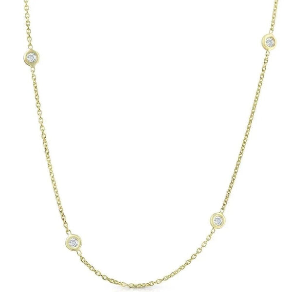 1ct Diamonds By The Yard 18" 14K Yellow Gold Womens Necklace Necklaces - DailySale