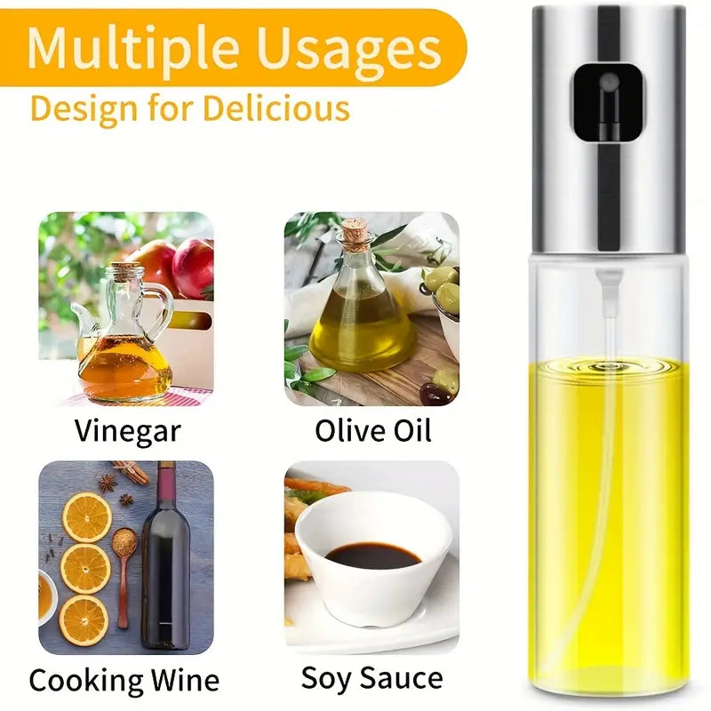 2-Pack: Olive Oil Spray Bottle Dispenser For Cooking, BBQ, Salad, Baking, Roasting, Grilling