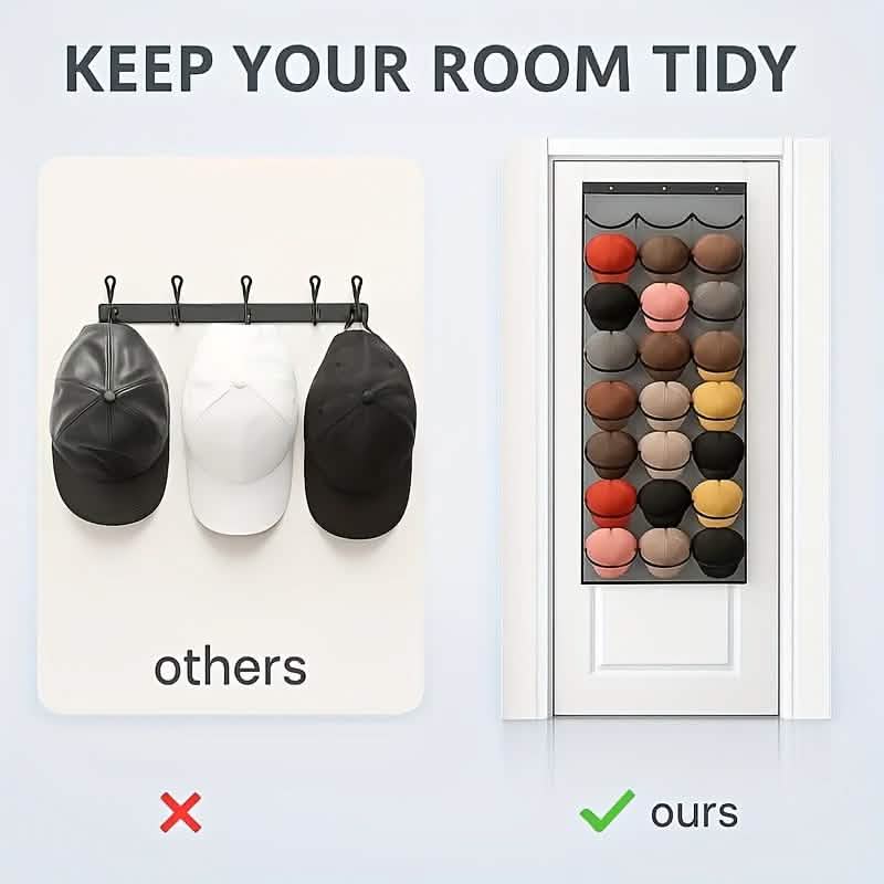 24-Grid Hanging Door Organizer – Space-Saving Nylon Storage with Clear Pockets