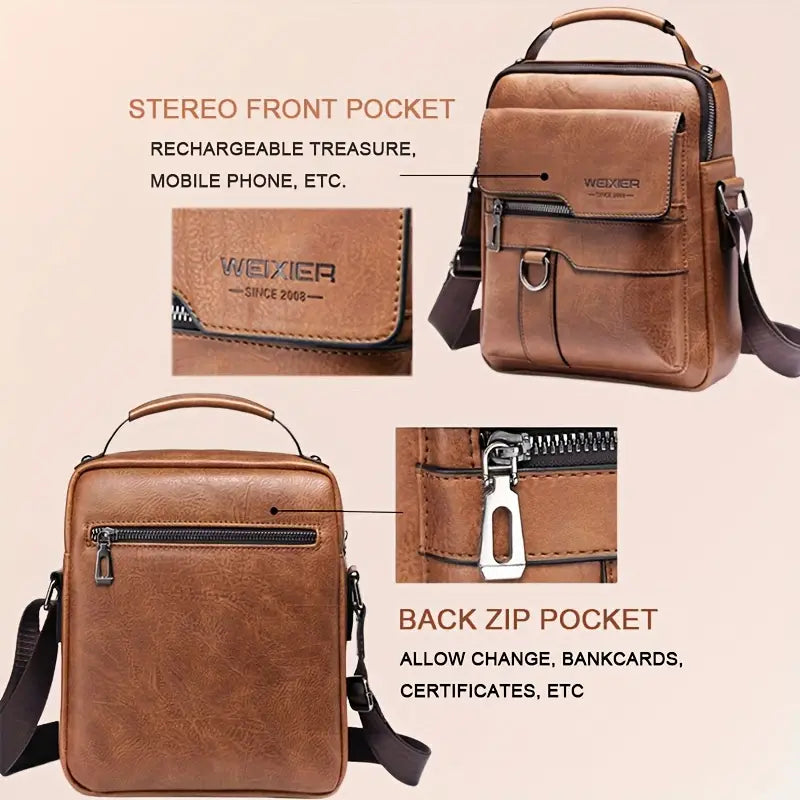 Men's Shoulder Vintage Business Casual Satchel Bag