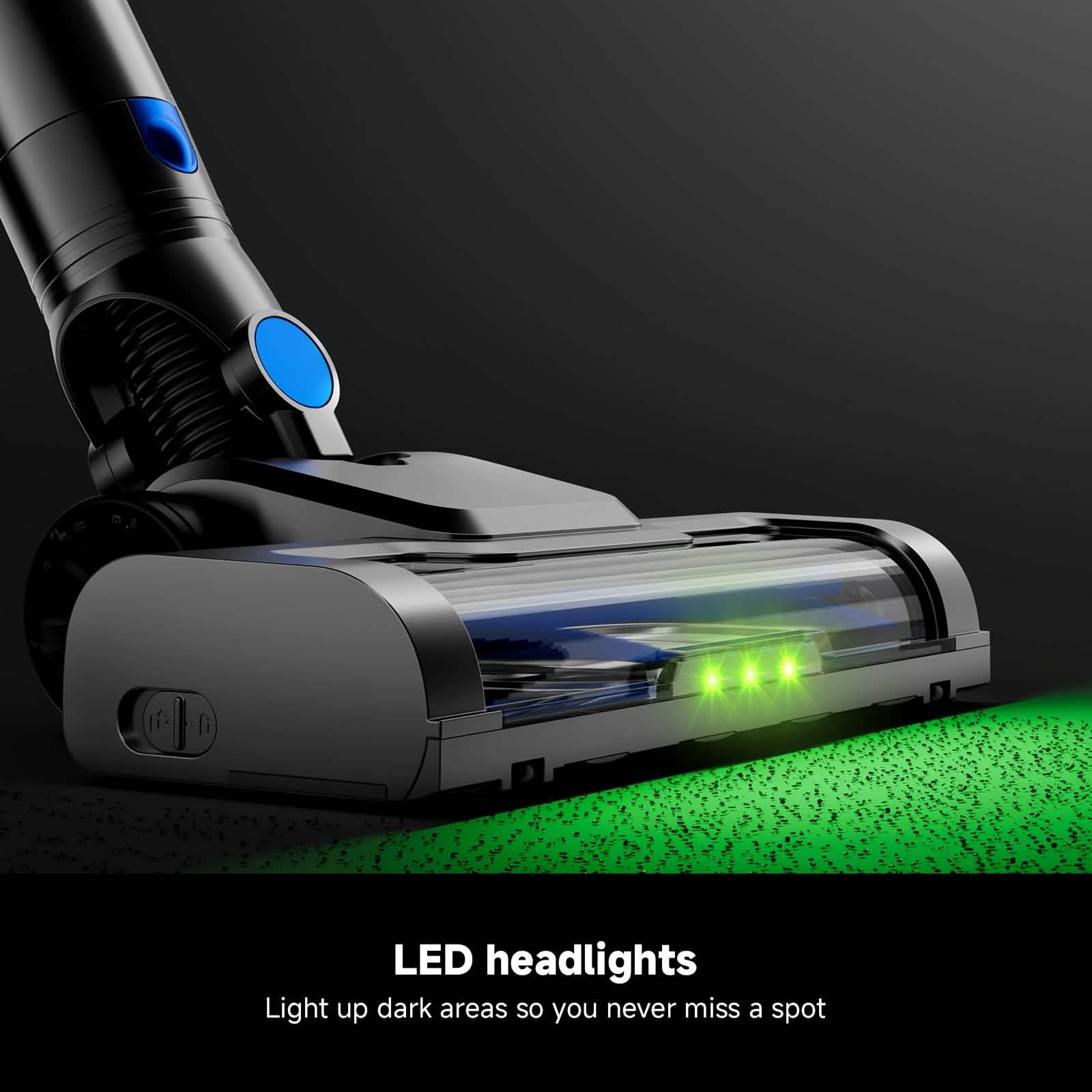 Cordless Vacuum Cleaner with LED Light & Removable Battery – Blue