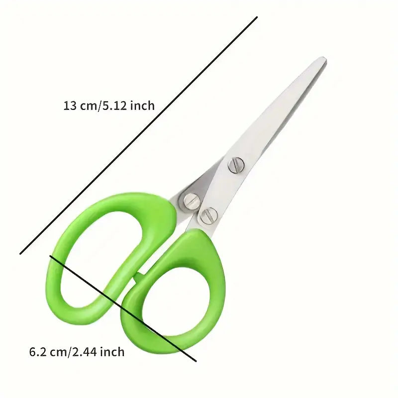 5-Blade Stainless Steel Herb Scissors Set - Versatile Kitchen Shears