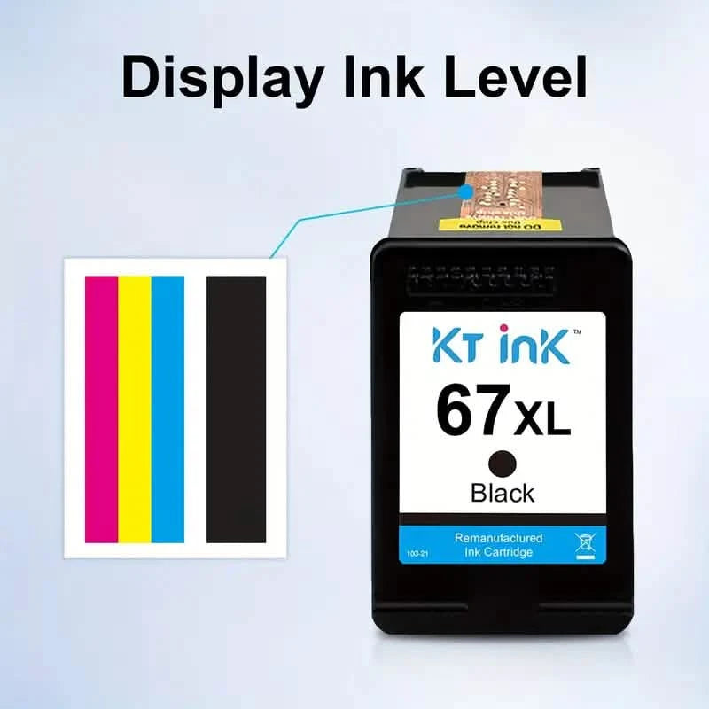 High-Yield Ink Cartridge 67XL for HP DeskJet and Envy Printers