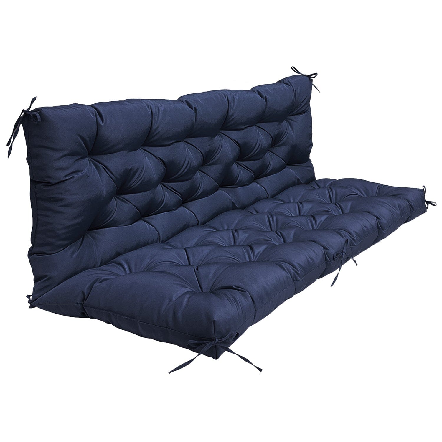 2-3 Seater Swing Cushion Replacement Swing Beach Pads with Backrest 8-Tie Straps Furniture & Decor Navy - DailySale