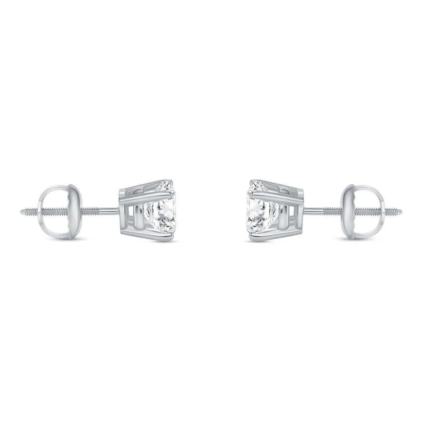 2 Ct Round Lab Created Grown Diamond Earrings 950 Platinum E/VVS Basket Screw Earrings - DailySale