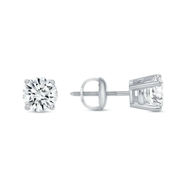2 Ct Round Lab Created Grown Diamond Earrings 950 Platinum E/VVS Basket Screw Earrings - DailySale