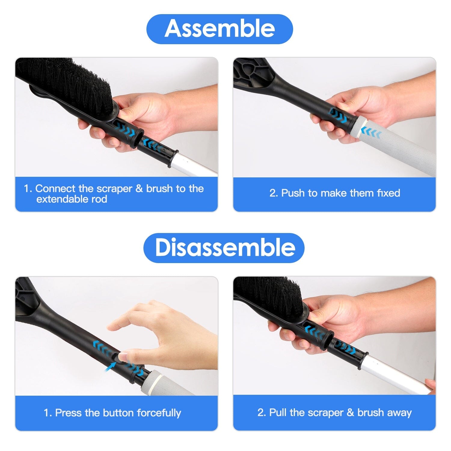 2-in-1 Automobile Snow Shovel Frost Removal with 360° Pivoting Brush Head Automotive - DailySale