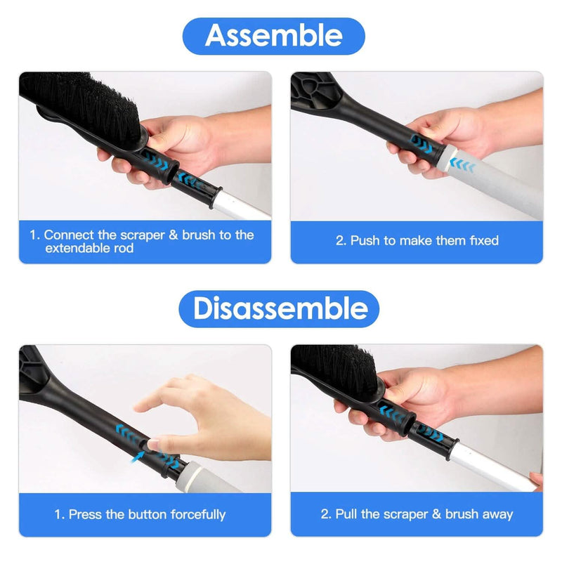 2-in-1 Automobile Snow Shovel Frost Removal with 360° Pivoting Brush Head Automotive - DailySale
