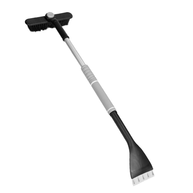 2-in-1 Automobile Snow Shovel Frost Removal with 360° Pivoting Brush Head Automotive Gray - DailySale