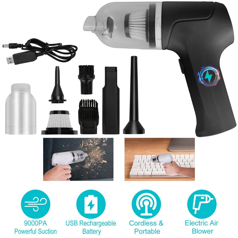 2-in-1 Cordless Vacuum Cleaner Compressed Air Duster Automotive - DailySale