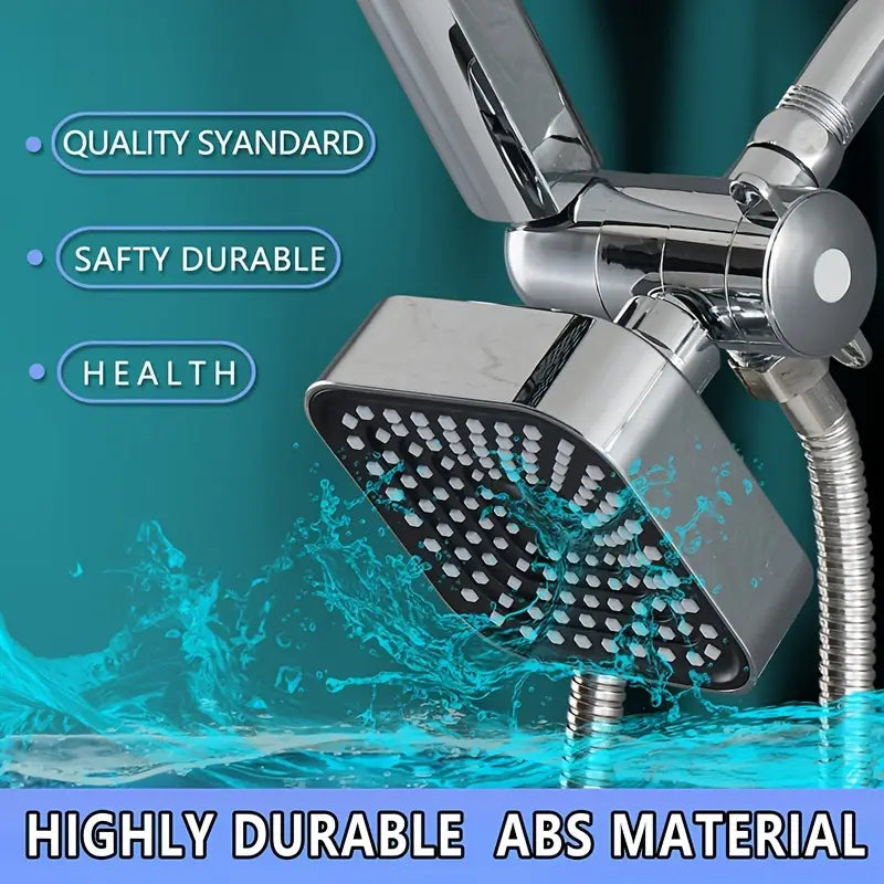 2-in-1 Handheld & Rainfall Shower Head Set with Long Hose and T-Valve Bath - DailySale