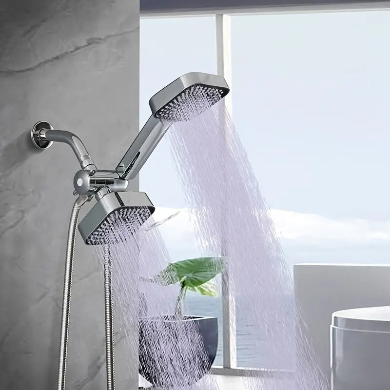 2-in-1 Handheld & Rainfall Shower Head Set with Long Hose and T-Valve Bath - DailySale