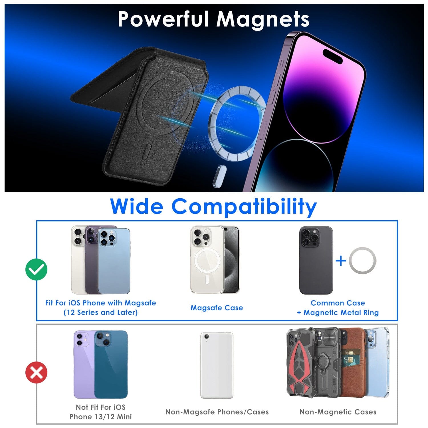 2-in-1 Magnetic Card Wallet Phone Stand Mobile Accessories - DailySale