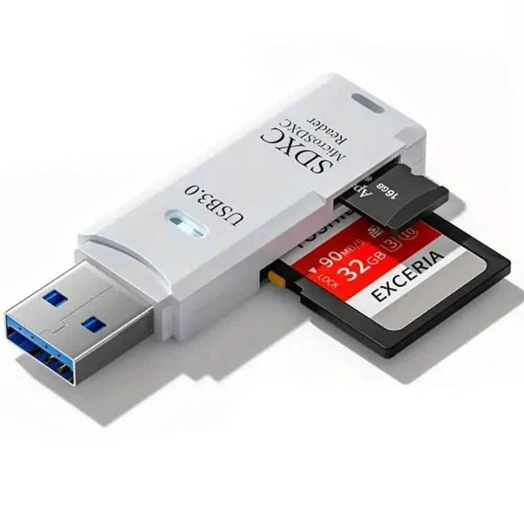 2-in-1 Multi Card Reader USB 3.0 Micro SD TF Card Memory Flash Drive A