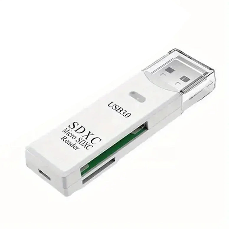 2-in-1 Multi Card Reader USB 3.0 Micro SD TF Card Memory Flash Drive Adapter Computer Accessories White - DailySale