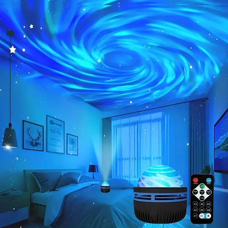 2-in-1 Northern Lights and Ocean Wave Projector with Enchanting Starry Sky Lights Indoor Lighting - DailySale