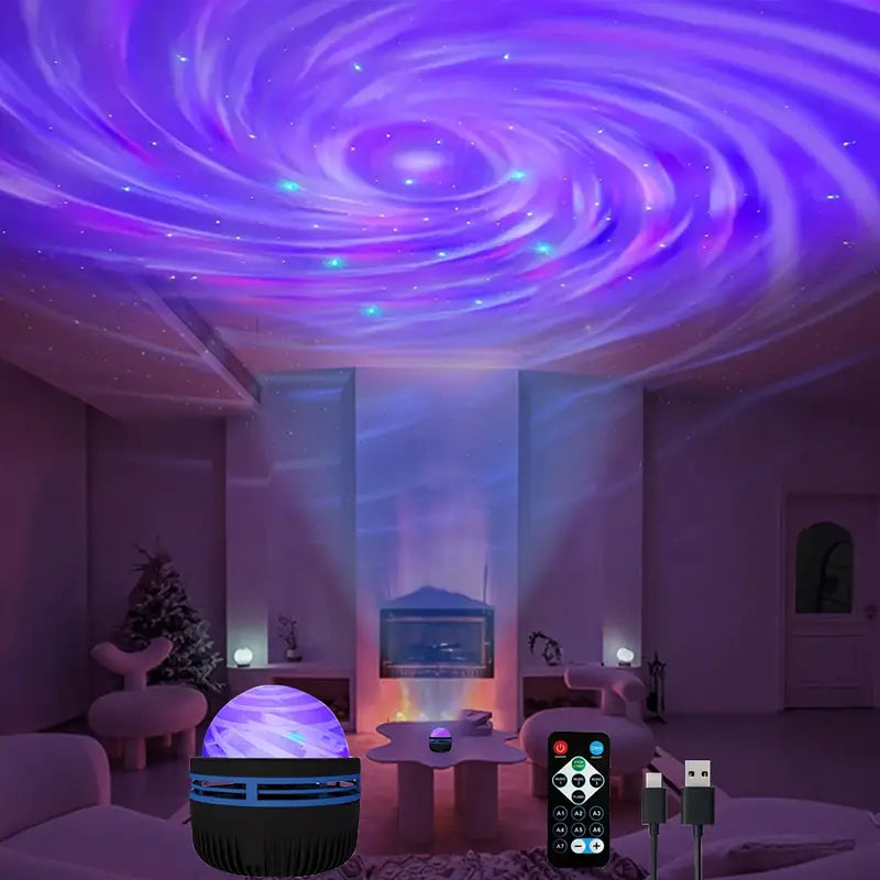 2-in-1 Northern Lights and Ocean Wave Projector with Enchanting Starry Sky Lights Indoor Lighting - DailySale