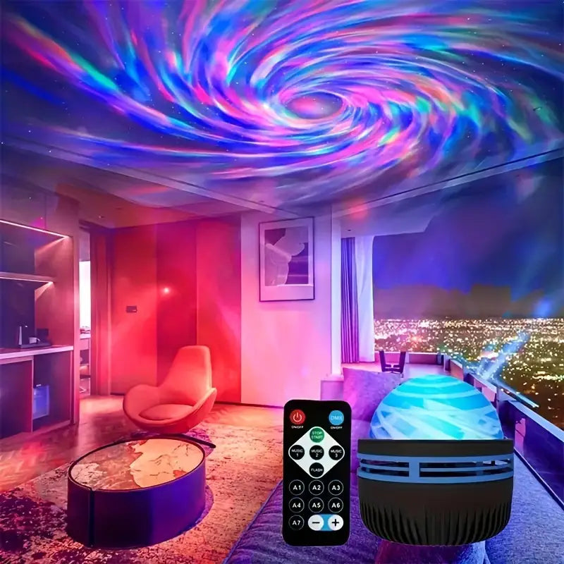 2-in-1 Northern Lights and Ocean Wave Projector with Enchanting Starry Sky Lights Indoor Lighting - DailySale