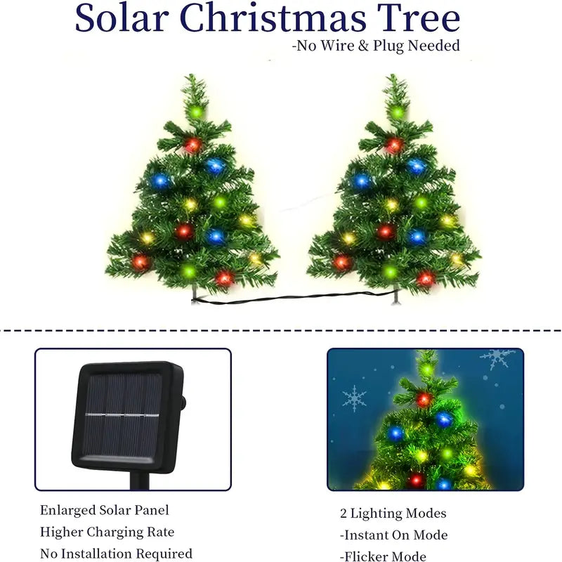 2-in-1 Solar Christmas Tree Lawn Light Holiday Decor & Apparel - DailySale