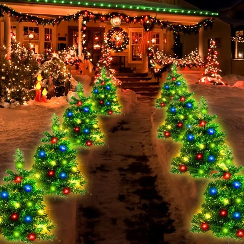 2-in-1 Solar Christmas Tree Lawn Light Holiday Decor & Apparel - DailySale