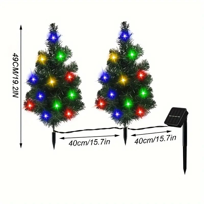 2-in-1 Solar Christmas Tree Lawn Light Holiday Decor & Apparel - DailySale