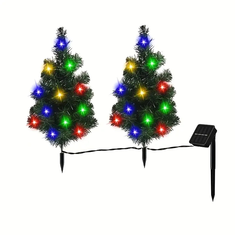 2-in-1 Solar Christmas Tree Lawn Light Holiday Decor & Apparel - DailySale