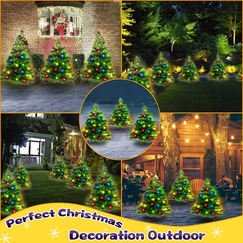 2-in-1 Solar Christmas Tree Lawn Light Holiday Decor & Apparel - DailySale