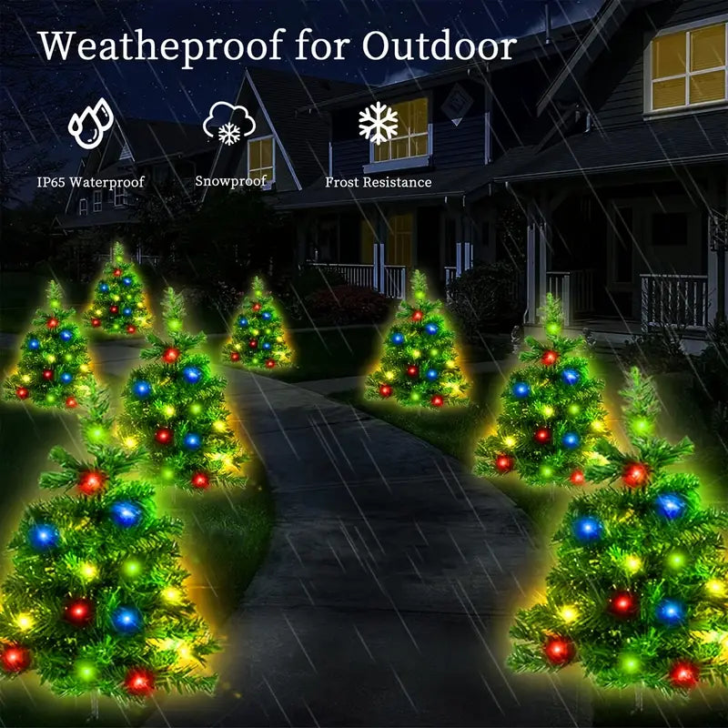 2-in-1 Solar Christmas Tree Lawn Light Holiday Decor & Apparel - DailySale